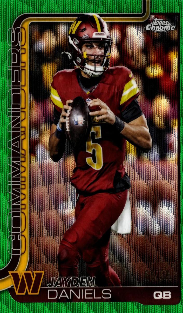 2025 Topps Chrome Football Green Wave Refractor Jayden Daniels #295