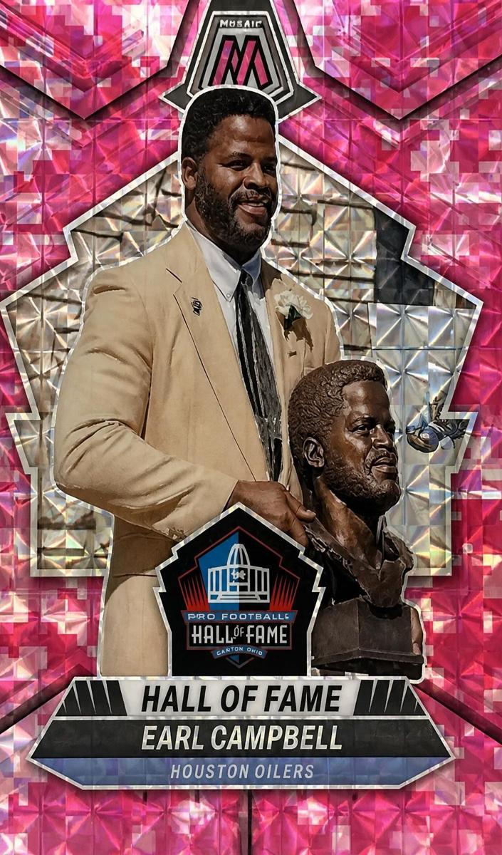 2024 Panini Mosaic Football Camo Pink Earl Campbell #298