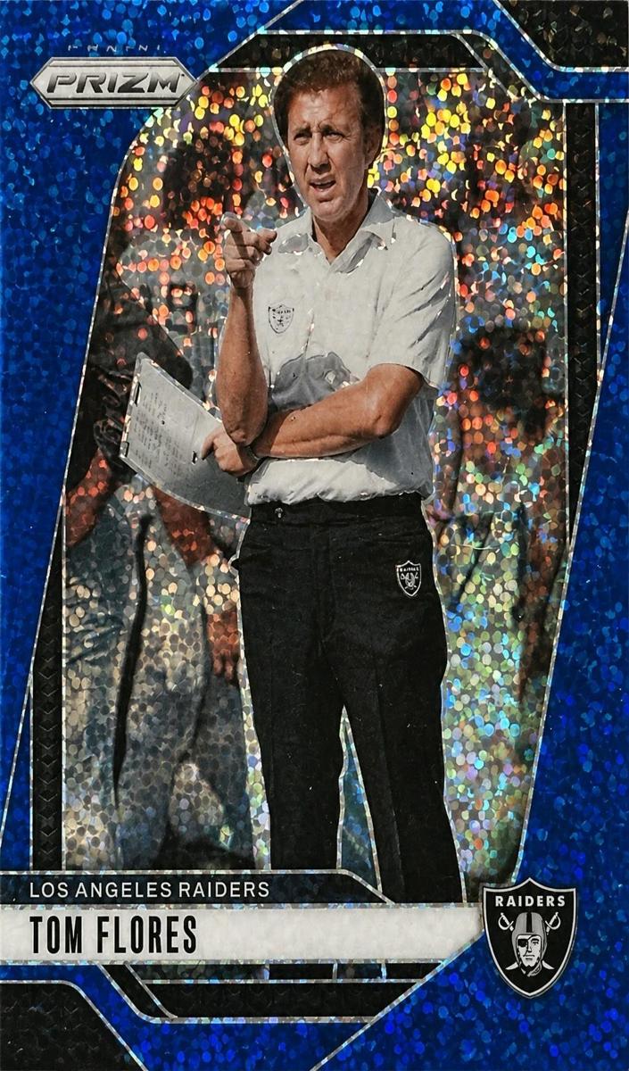 2024 Panini Prizm Football Blue Sparkle Tom Flores #156