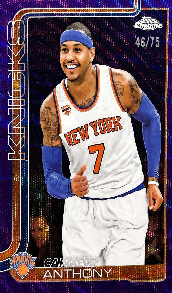 2025 Topps Chrome Basketball Purple Wave Refractor Carmelo Anthony #248