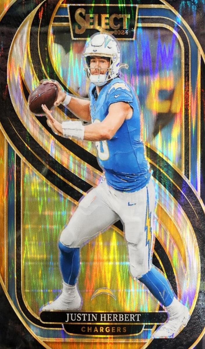 2024 Panini Select Football Black and Gold Shock Justin Herbert #131