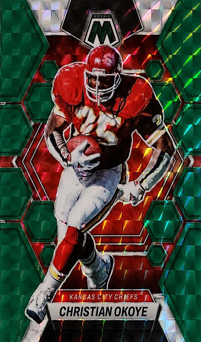 2023 Panini Mosaic Football Green Christian Okoye #115