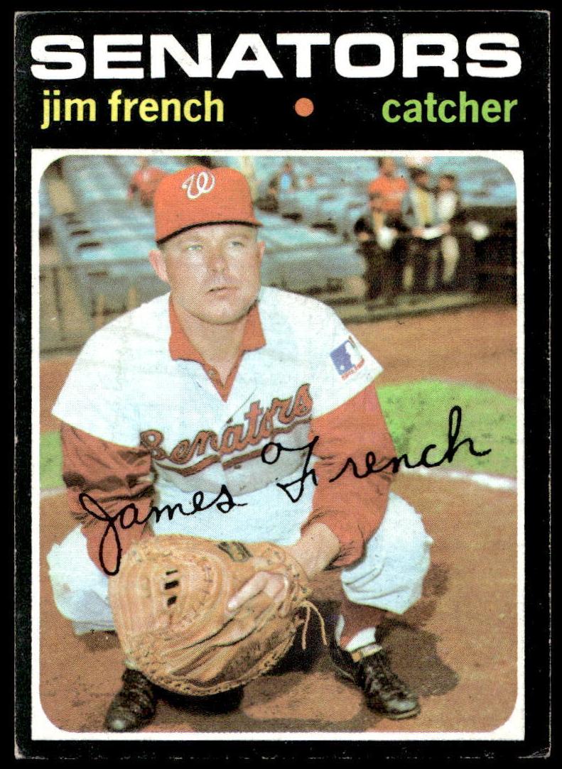 1971 Topps Baseball Jim French #399 PSA 8