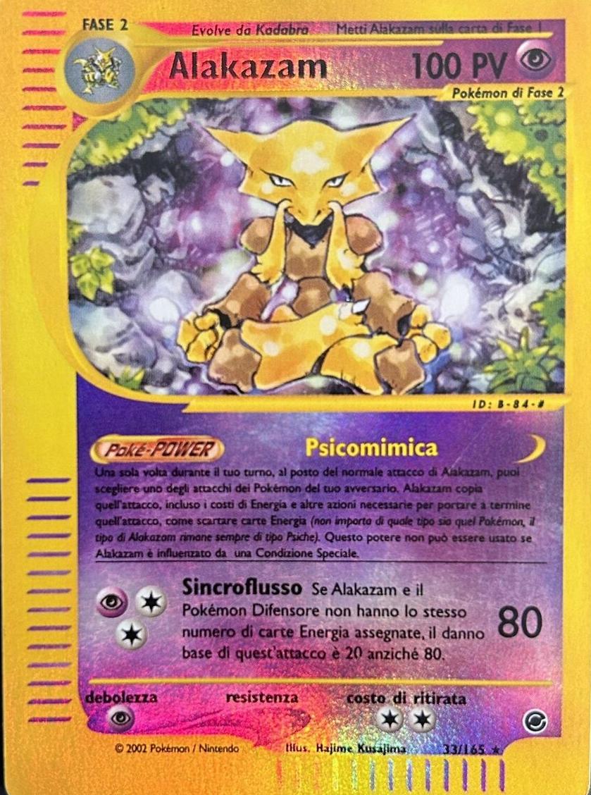 2002 Pokemon Expedition Base Set Reverse Foil Alakazam #1