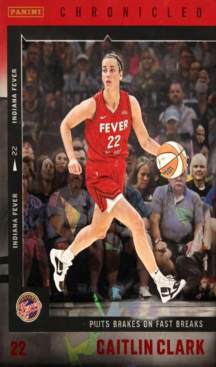 2025 Panini Caitlin Clark Chronicled Basketball Red Cracked Ice Caitlin Clark #44