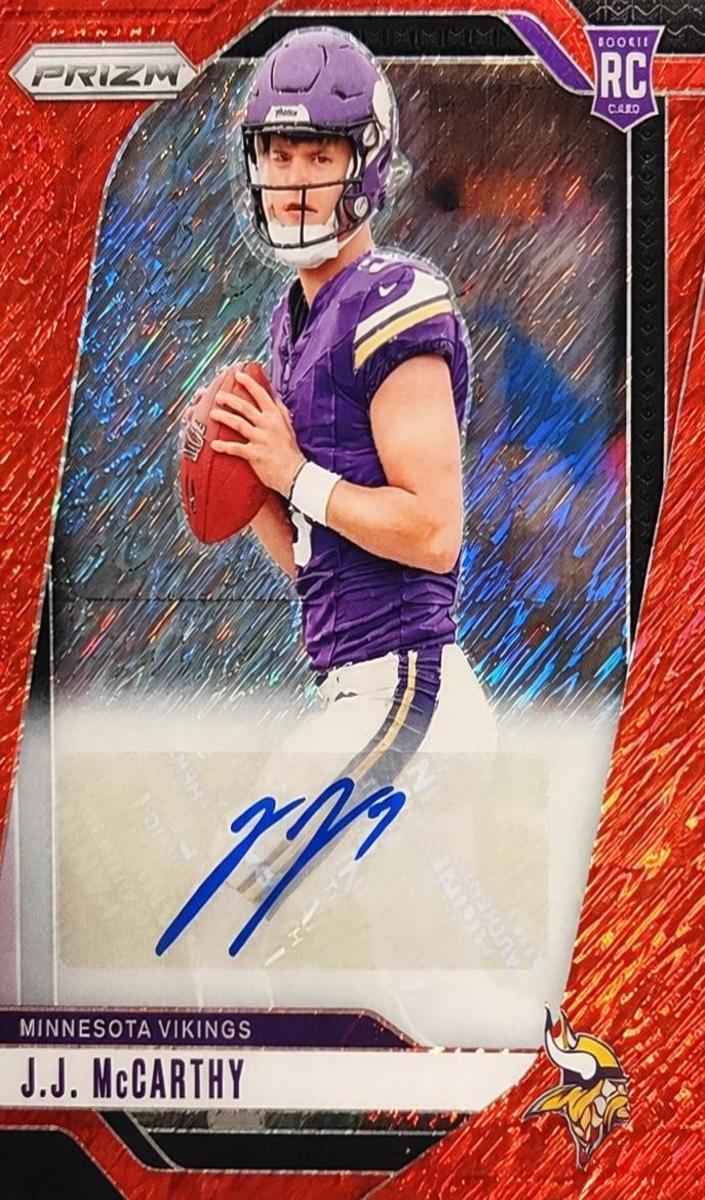 2024 Panini Prizm Football Red Shimmer J.J. McCarthy #400 PSA 9
