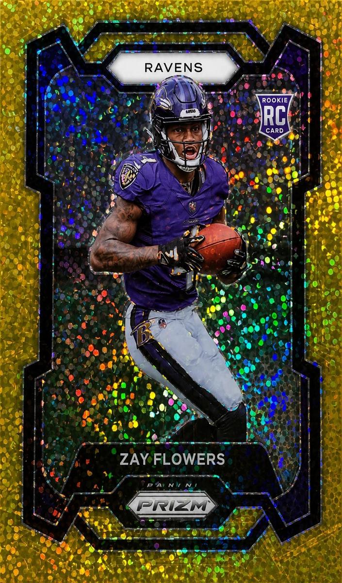 2023 Panini Prizm Football Gold Sparkle Zay Flowers #307 PSA 9