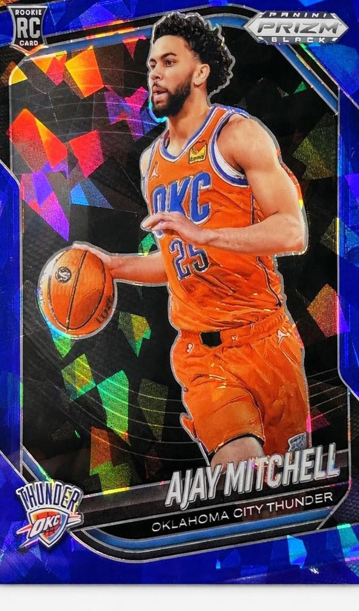 2024 Panini Prizm Black Basketball Blue Ice Ajay Mitchell #133 PSA 9