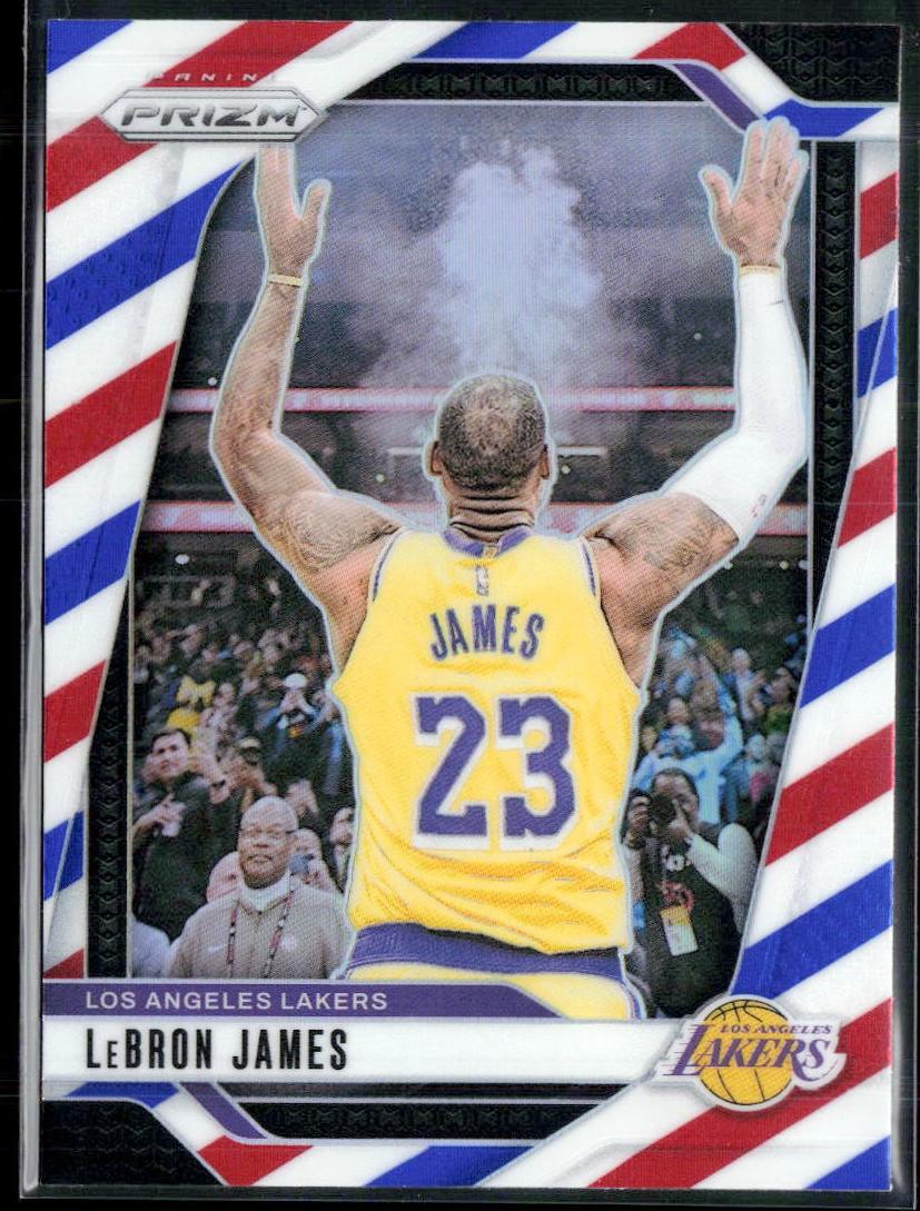 2024 Panini Prizm Basketball Red White and Blue LeBron James #130 PSA 9