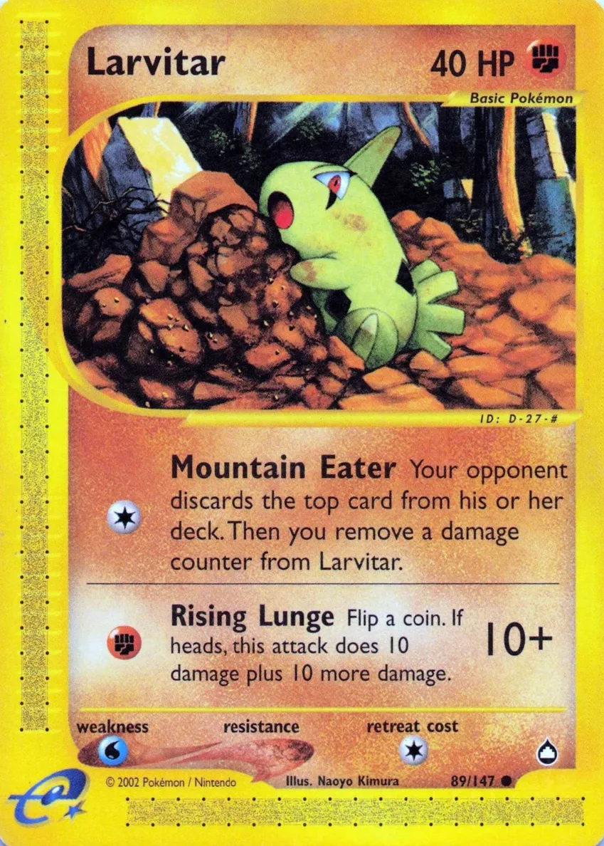 2003 Pokemon Aquapolis Larvitar #89