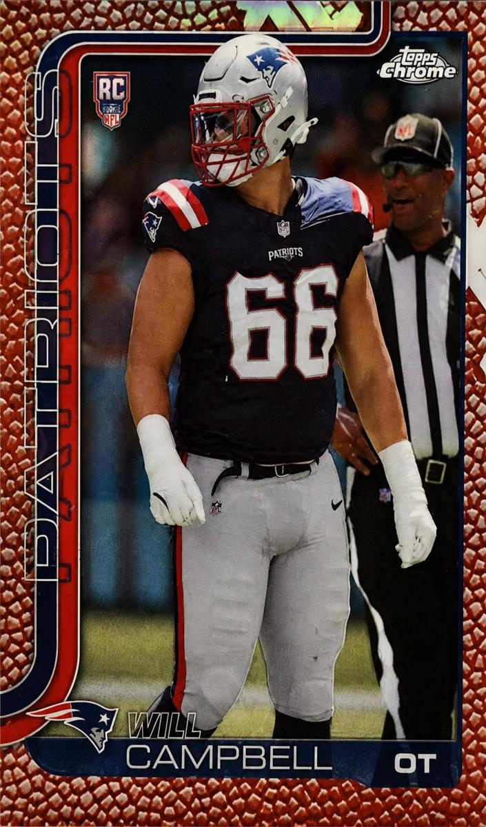 2025 Topps Chrome Football Football Leather Refractor Will Campbell #379