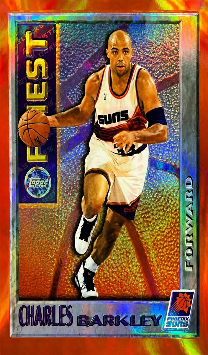 1995 Topps Finest Basketball Orange Bordered Test Refractor Charles Barkley #M6 PSA 10