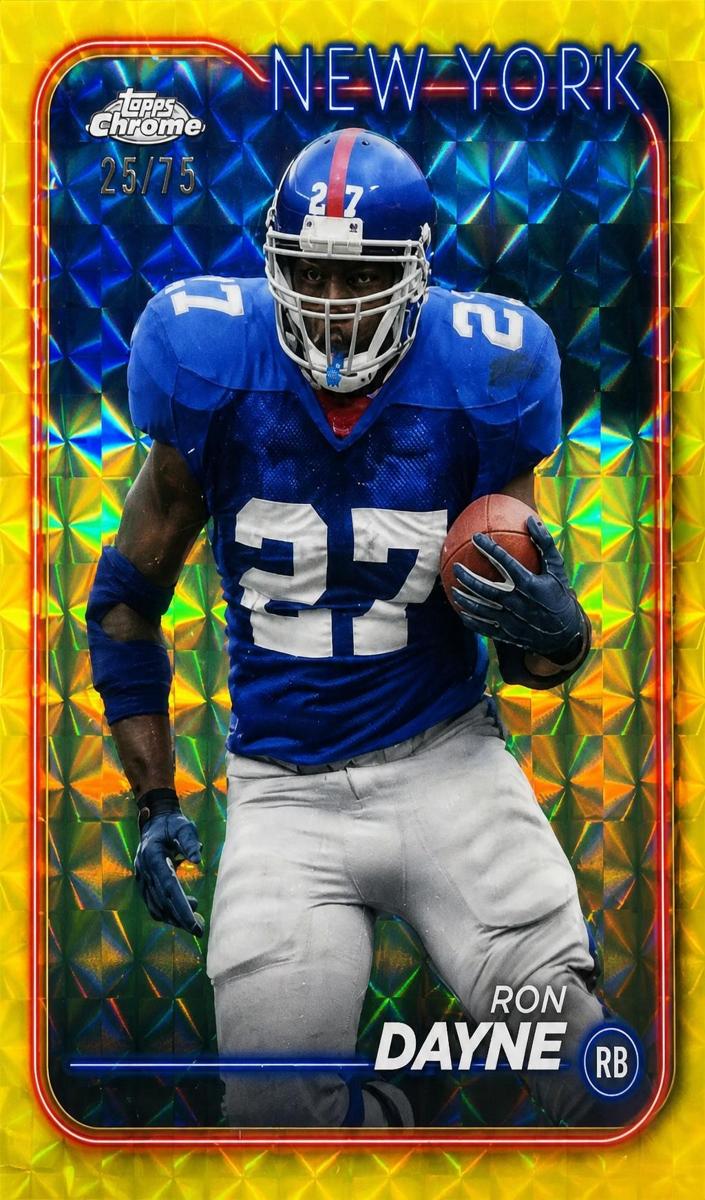 2024 Topps Chrome Football Yellow Geometric Refractor Ron Dayne #143