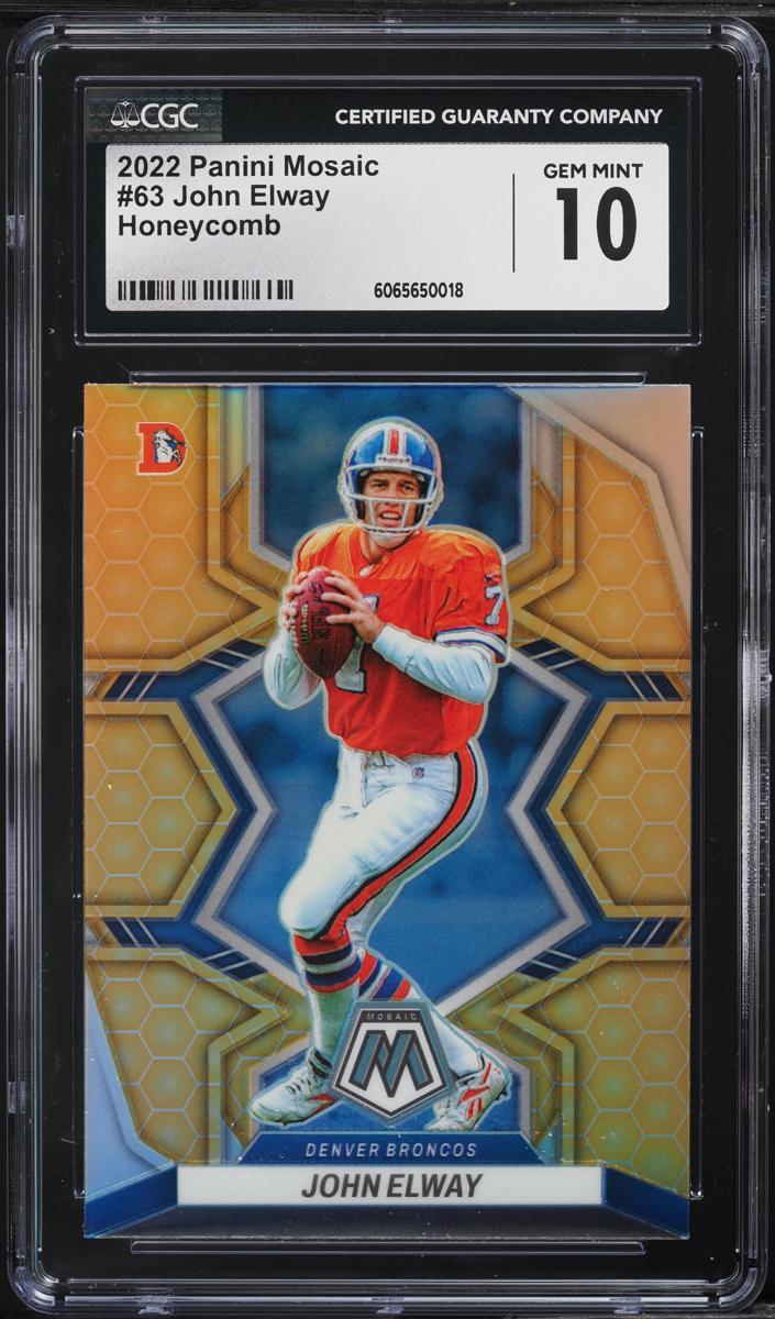 2022 Panini Mosaic Football Honeycomb John Elway #63 PSA 10