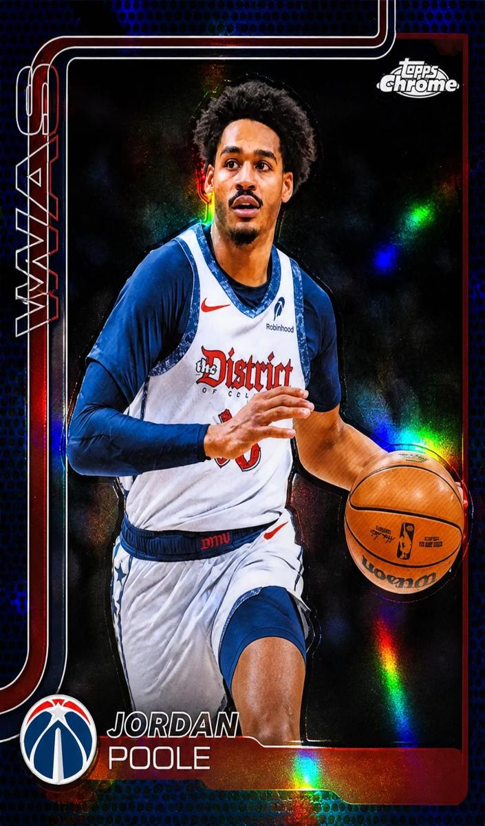 2025 Topps Chrome Basketball Blue Refractor Jordan Poole #207