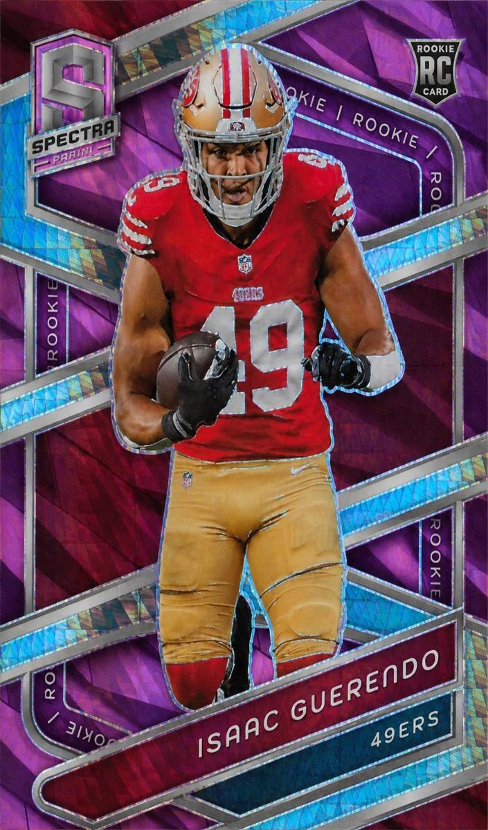 2024 Panini Spectra Football Neon Pink Die Cut Isaac Guerendo #148
