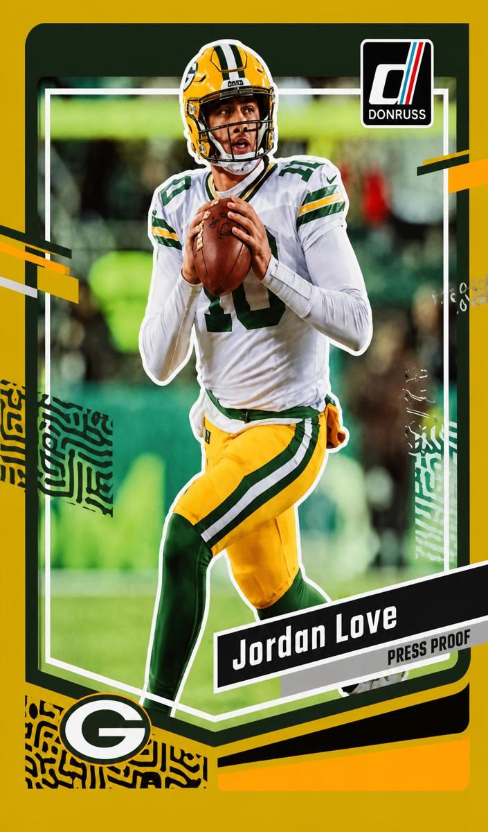 2023 Panini Donruss Football Press Proof Gold Die-Cut Jordan Love #110