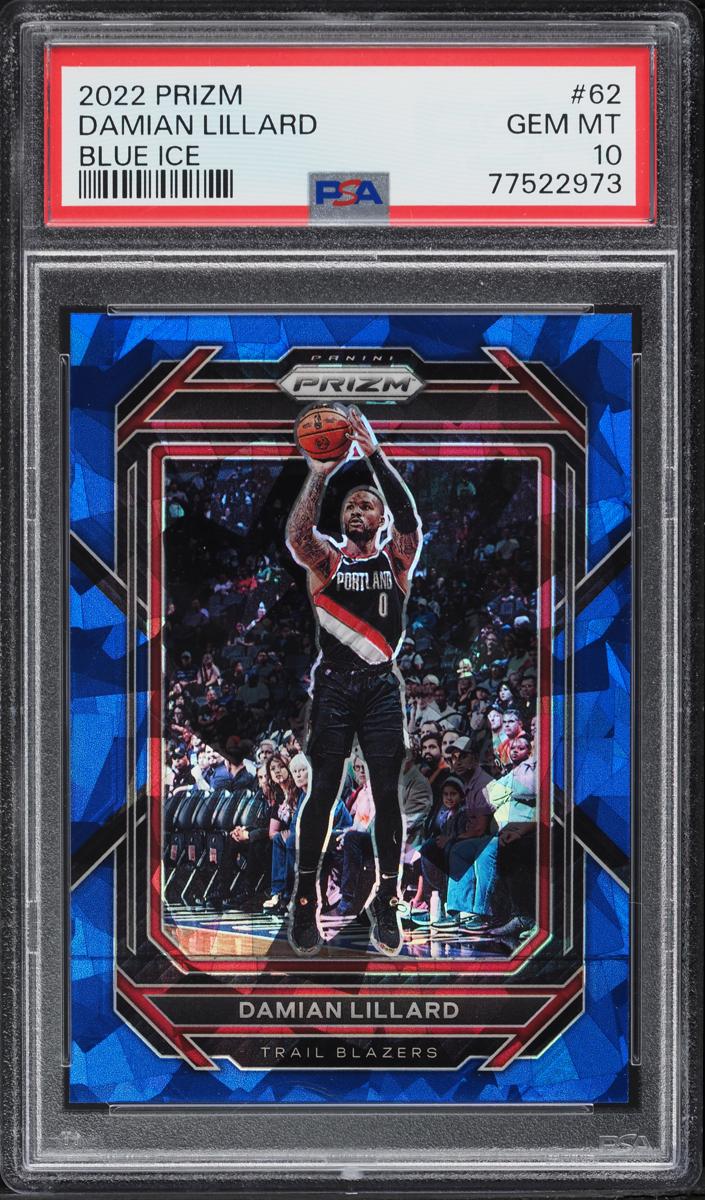 2022 Panini Prizm Basketball Blue Ice Damian Lillard #62