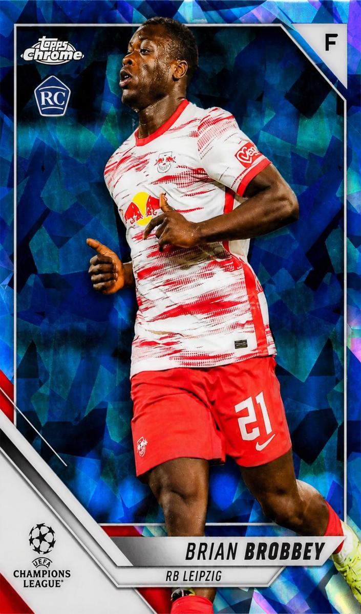 2021 Topps Chrome Sapphire UEFA Champions League Soccer Brian Brobbey #105 PSA 9