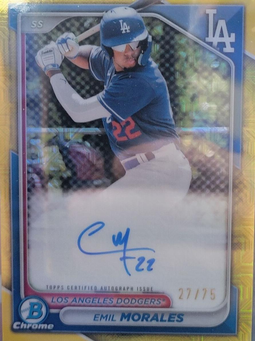 2024 Bowman Chrome Baseball Yellow Emil Morales #CPA-EM PSA 9
