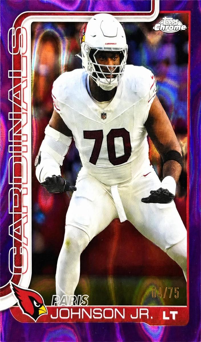 2025 Topps Chrome Football Purple Lava Refractor Paris Johnson Jr. #3