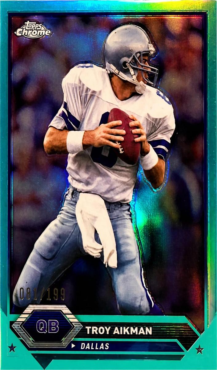2023 Topps Composite Football Aqua Refractor Troy Aikman #29 PSA 9