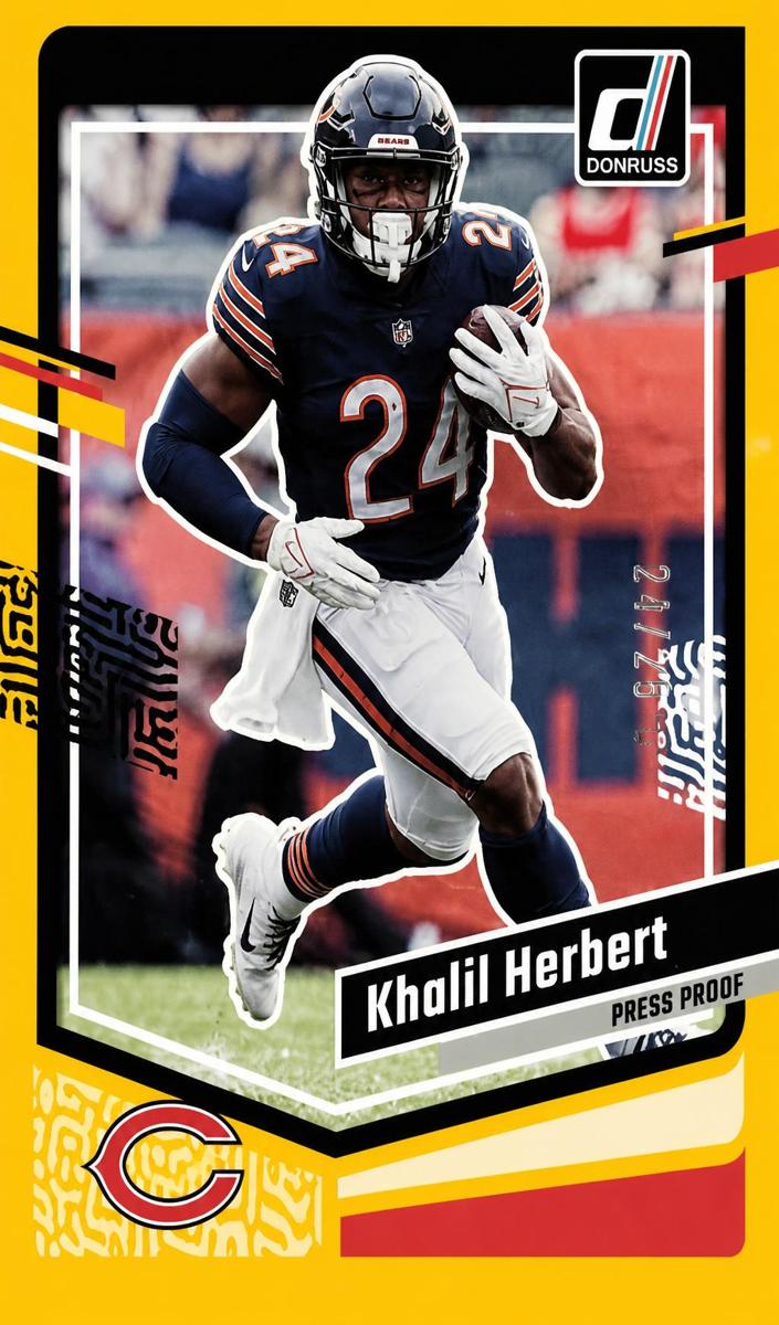 2023 Panini Donruss Football Press Proof Gold Die-Cut Khalil Herbert #51