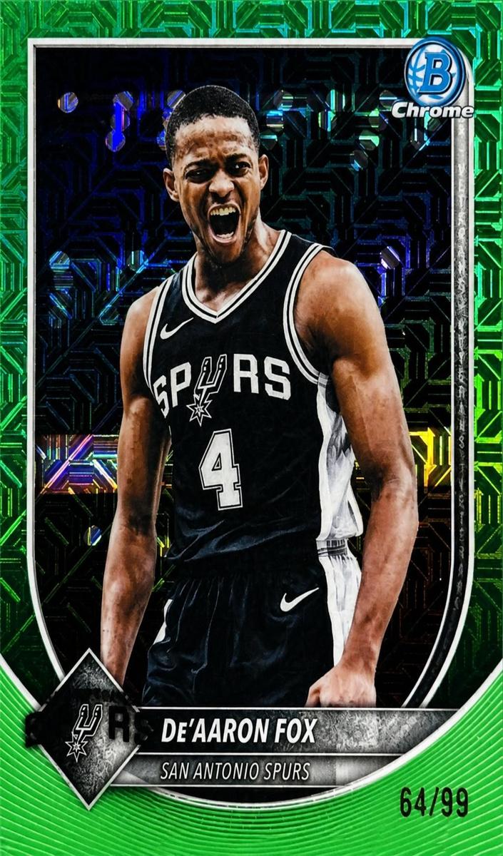 2025 Bowman Mega Box Basketball Green Mojo Refractor De'Aaron Fox #BCV-144