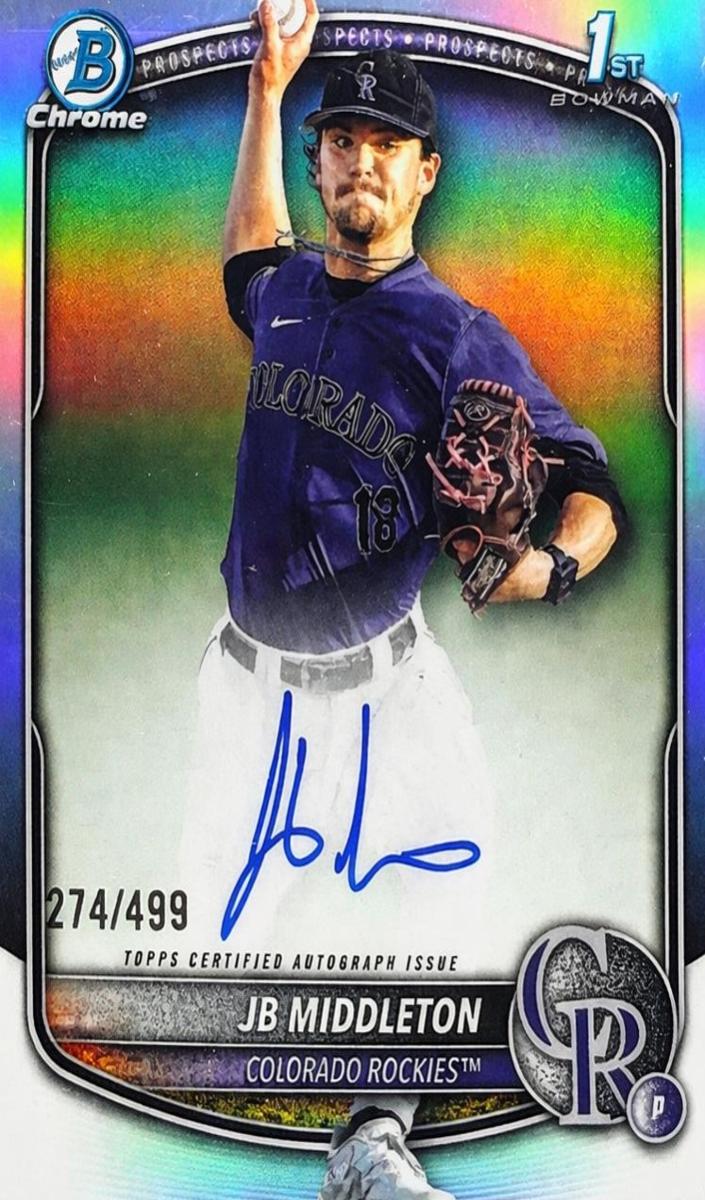 2025 Bowman Draft Chrome Baseball Refractor JB Middleton #CPA-JM PSA 9