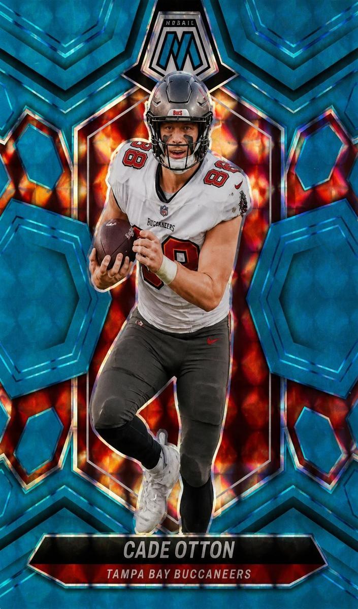 2024 Panini Mosaic Football Blue Fluorescent Cade Otton #208