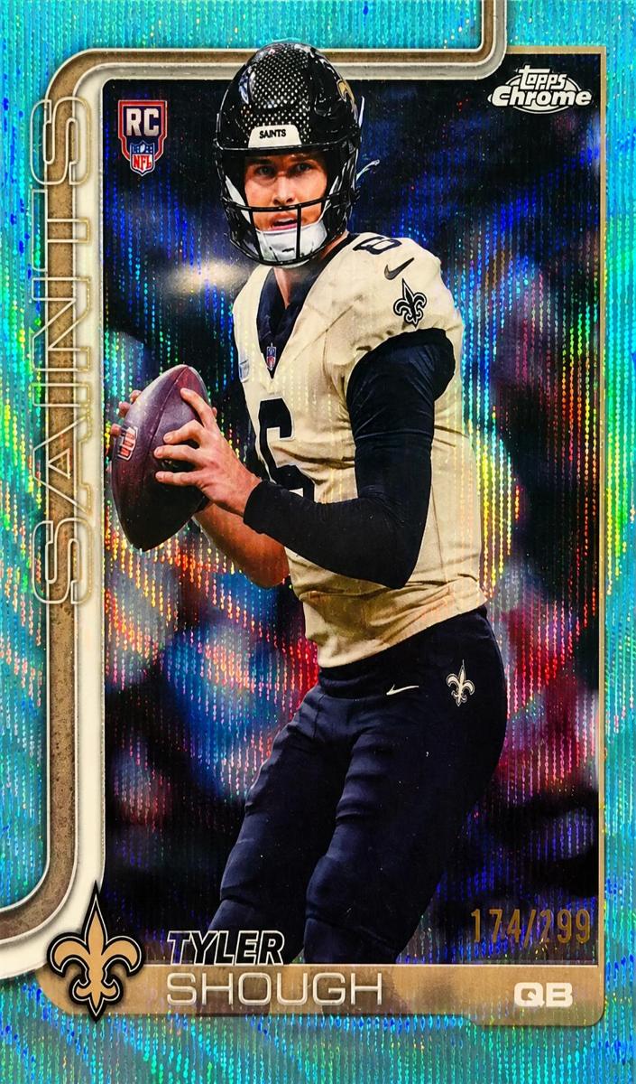2025 Topps Chrome Football Teal Wave Refractor Tyler Shough #398