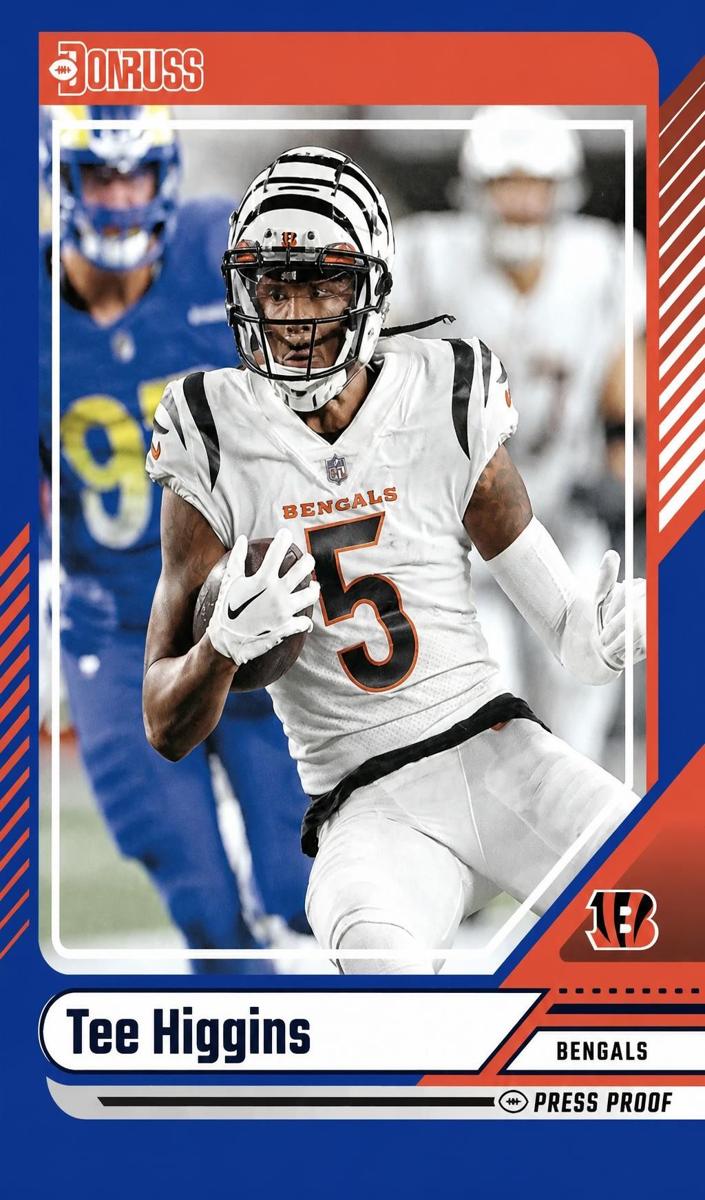 2024 Panini Donruss Football Press Proof Blue Tee Higgins #82