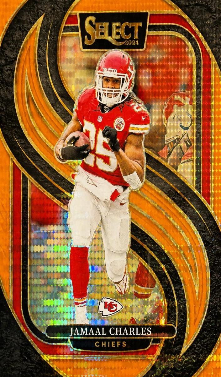 2024 Panini Select Football Neon Orange Pulsar Jamaal Charles #166 PSA 10