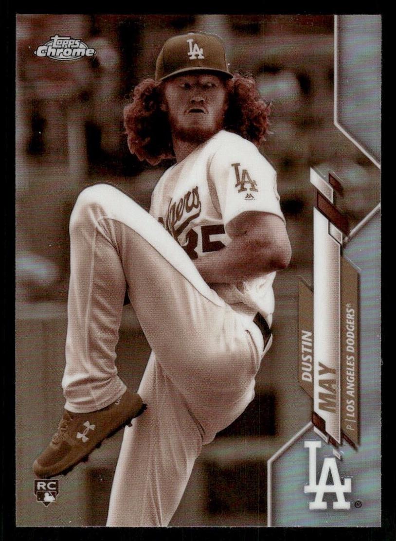 2020 Topps Chrome Baseball Sepia Refractor Dustin May #176