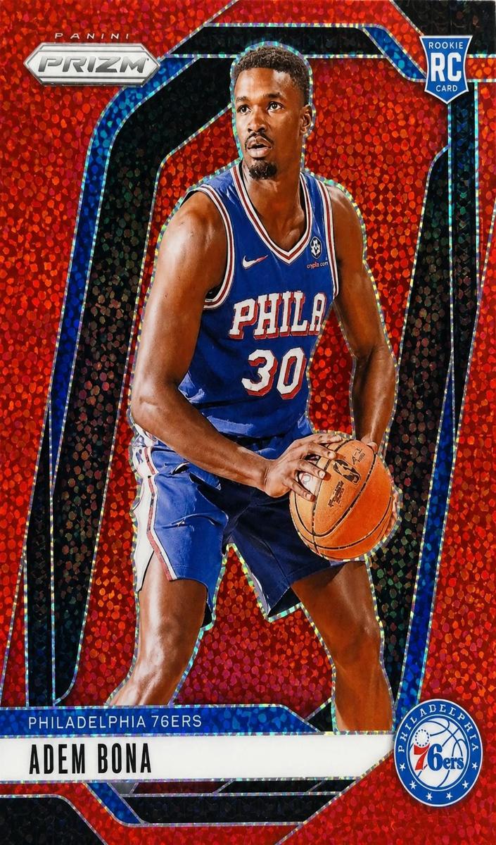 2024 Panini Prizm Basketball Red Sparkle Adem Bona #267