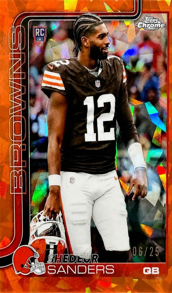 2025 Topps Chrome Sapphire Football Orange Shedeur Sanders #315