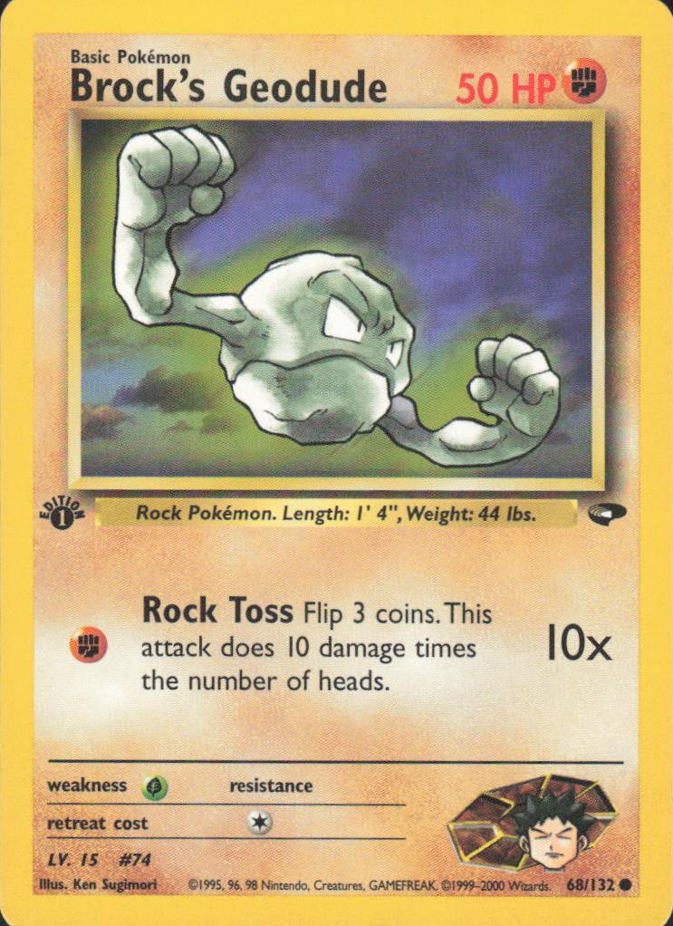2000 Pokemon Gym Challenge 1st Edition Brock's Geodude #68