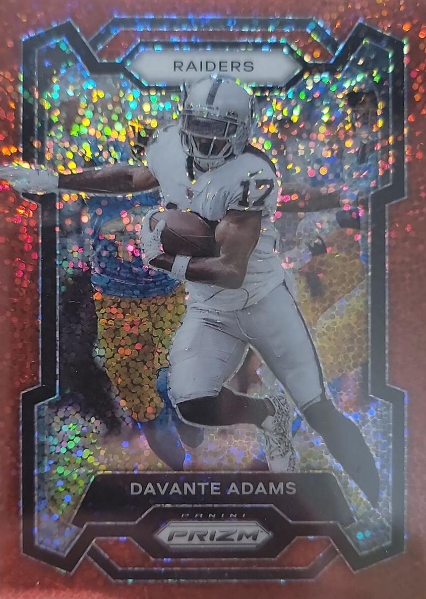 2023 Panini Prizm Football Red Sparkle Davante Adams #174