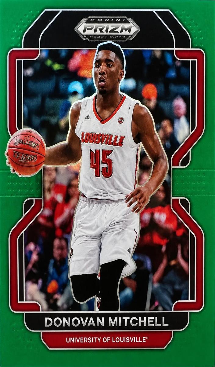 2022 Panini Prizm Draft Picks Basketball Green Donovan Mitchell #15