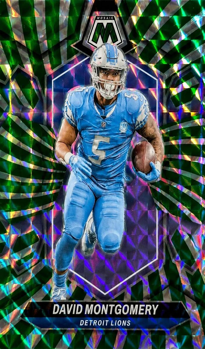2024 Panini Mosaic Football Green Swirl David Montgomery #72