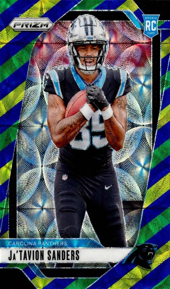 2024 Panini Prizm Football Choice Blue Yellow and Green Ja'Tavion Sanders #343