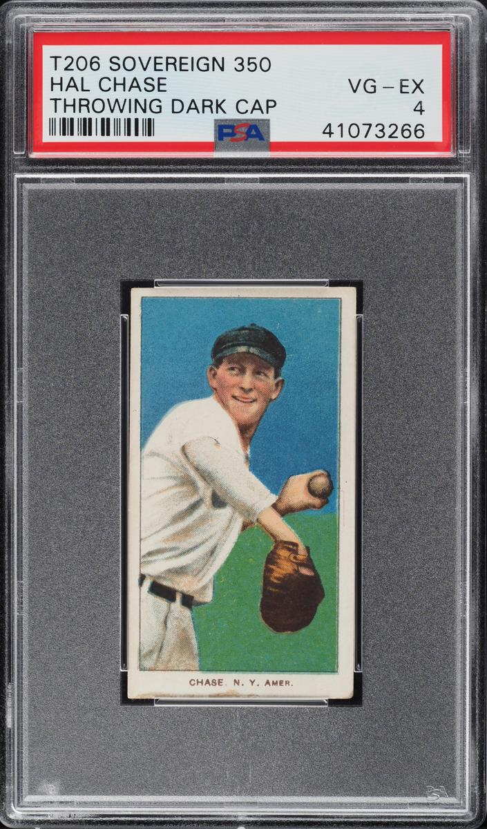 1909-11 T206 Baseball Throwing - Dark Cap Hal Chase #NNO PSA 4