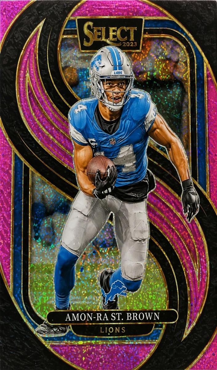 2024 Panini Select Football Pink Glitter Amon-Ra St. Brown #105