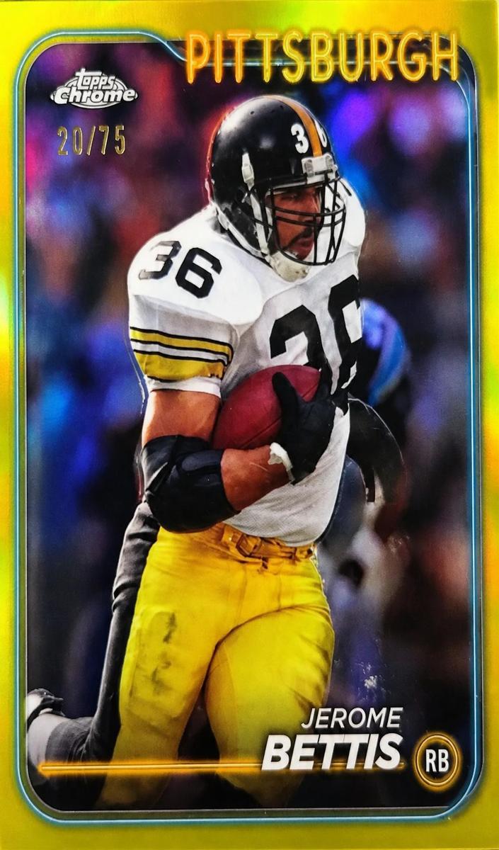 2024 Topps Chrome Football Yellow Refractor Jerome Bettis #164