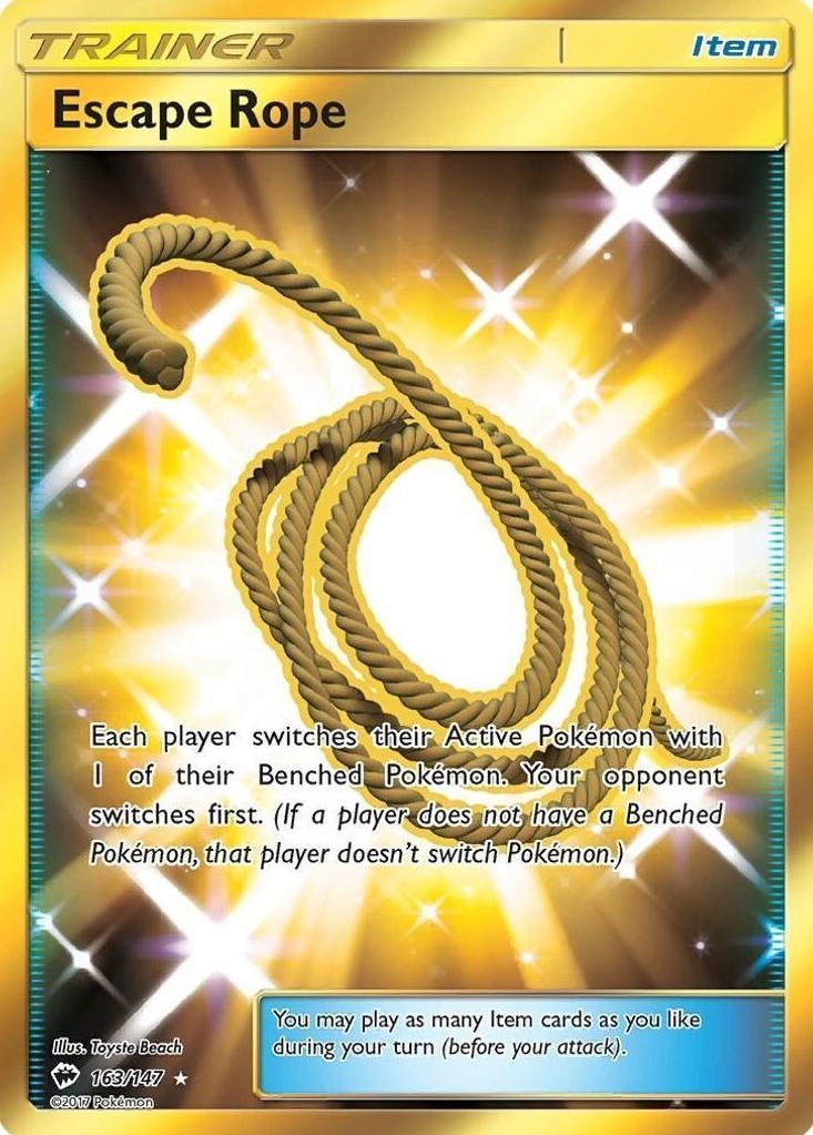 2017 Pokemon Sun & Moon Burning Shadows Escape Rope #163