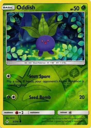 2019 Pokemon Sun & Moon Unbroken Bonds Reverse Holo Oddish #5