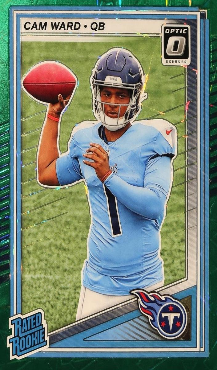2025 Donruss Optic Football Green Velocity Cam Ward #293