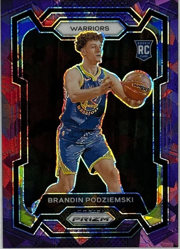 2023 Panini Prizm Basketball Purple Ice Brandin Podziemski #147 PSA 8