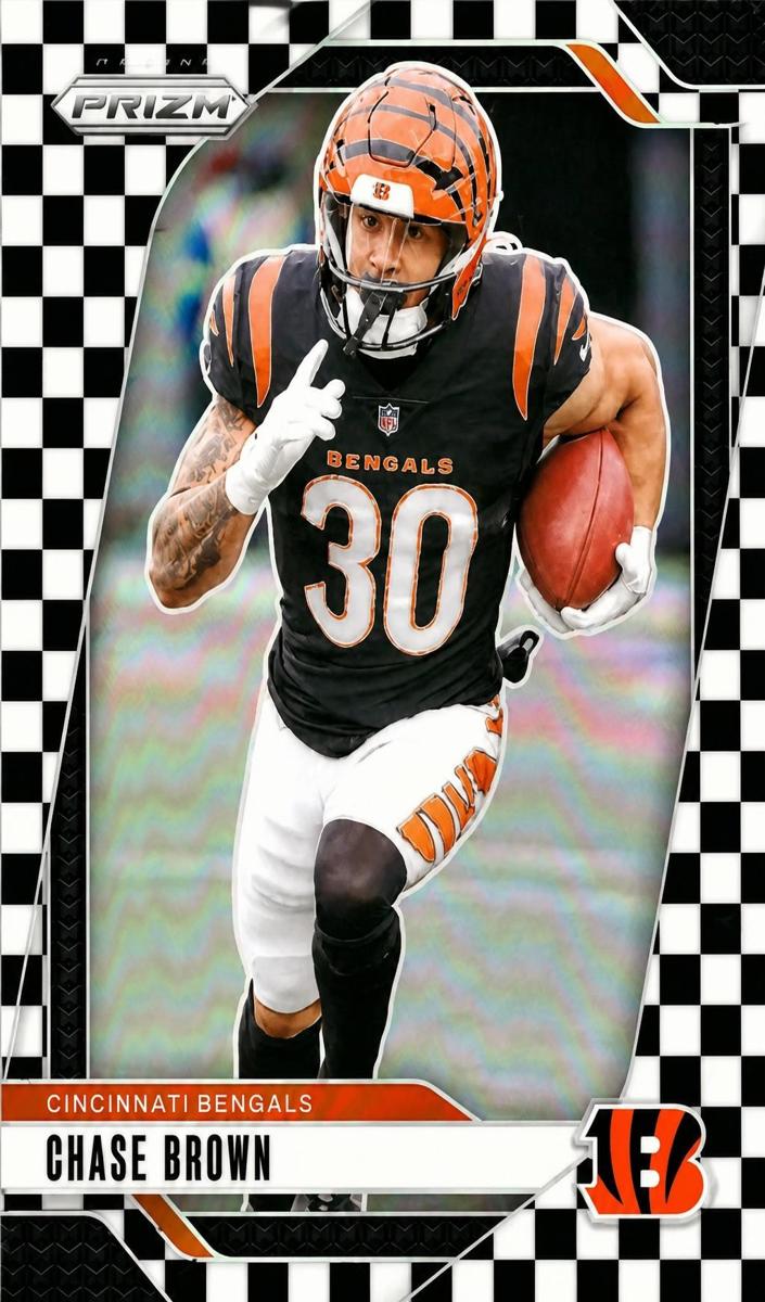 2024 Panini Prizm Football Black and White Checker Chase Brown #60