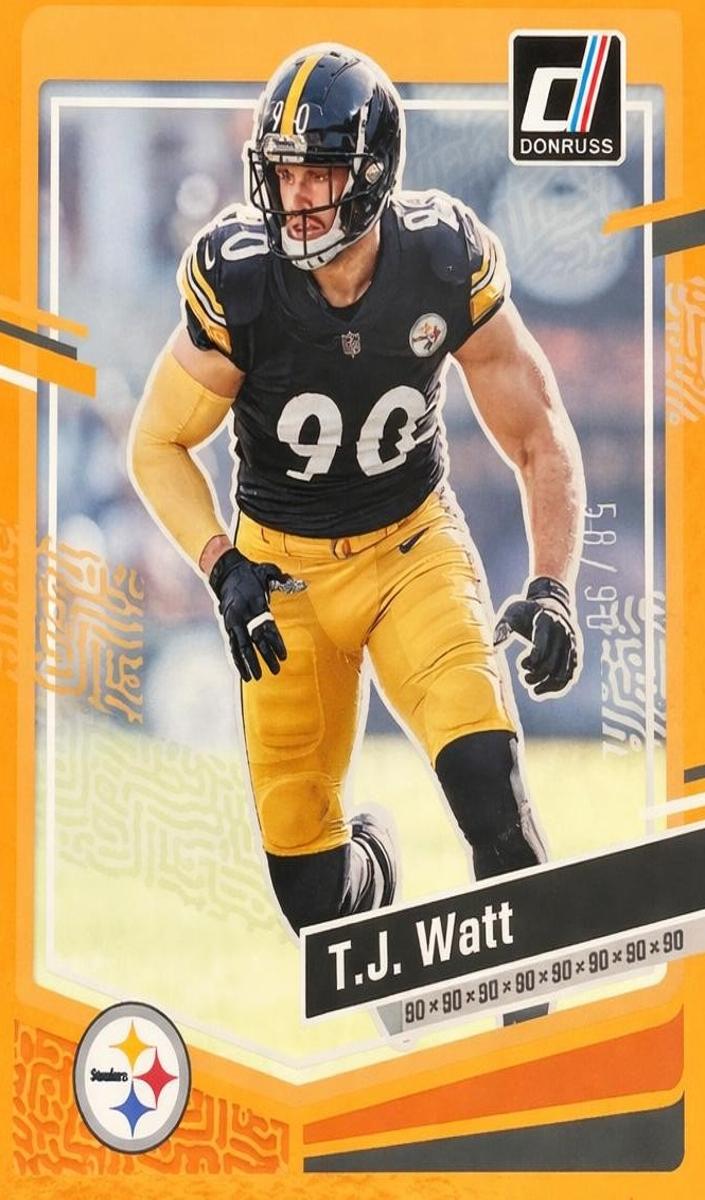 2023 Panini Donruss Football Jersey Number T.J. Watt #254 PSA 9